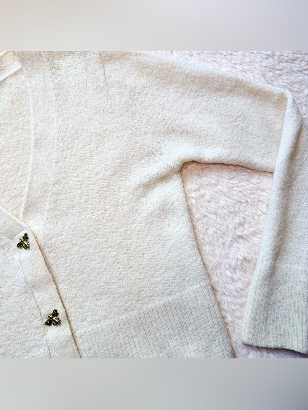 & Other Stories Bee Button Alpaca Wool Blend Knit Cardigan Coquette Women’s M - Picture 4 of 16